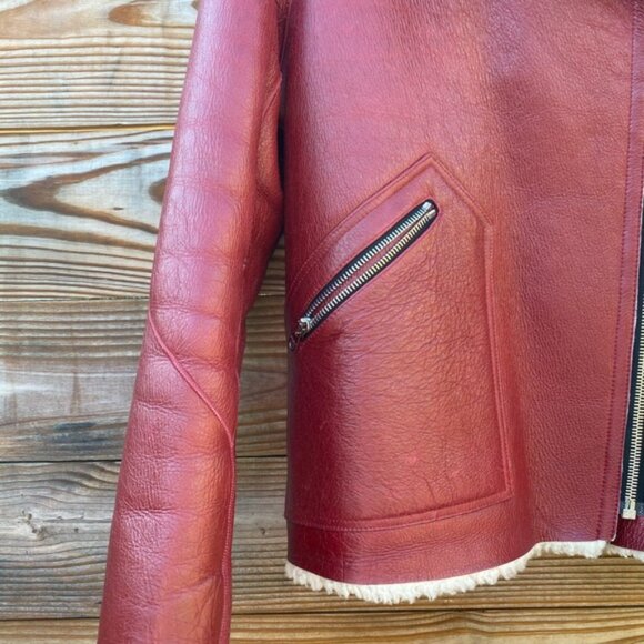 Sandro Leather / Sherpa Jacket - Picture 4 of 12